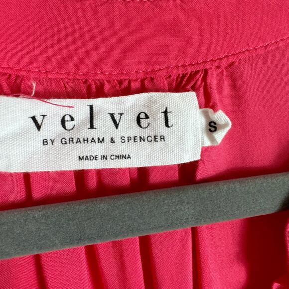 Velvet By Graham & Spencer Pink Lightweight Rayon Long Sleeve Blouse Size S - Picture 8 of 8